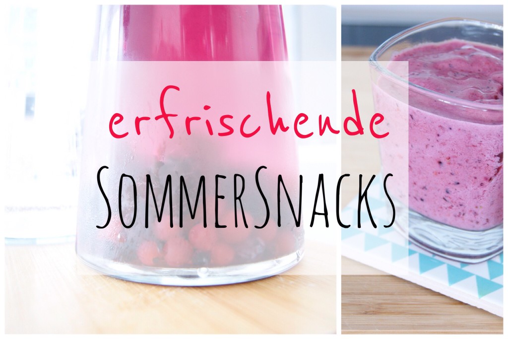 Beitragsbild - einfache und erfrischende Snack-Ideen für heiße Sommertage - gesundes Eis und Fruit infused water