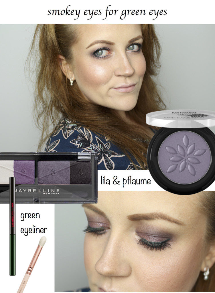 Wie schminkt man Smokey Eyes für grüne Augen? Kollege mit verwendeten Produkten