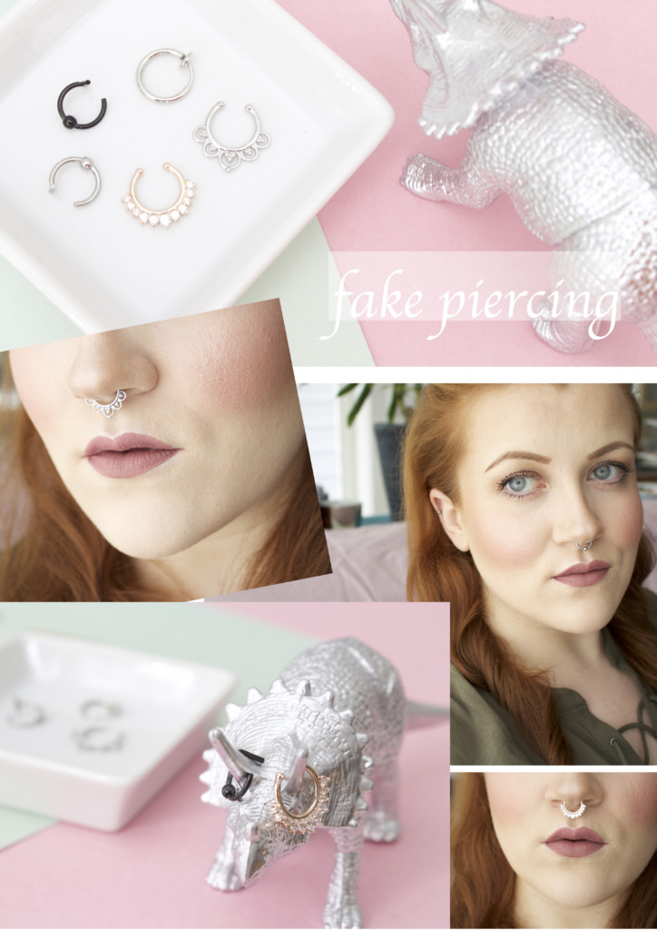 Fake Septum Piercing Collage für den Blog