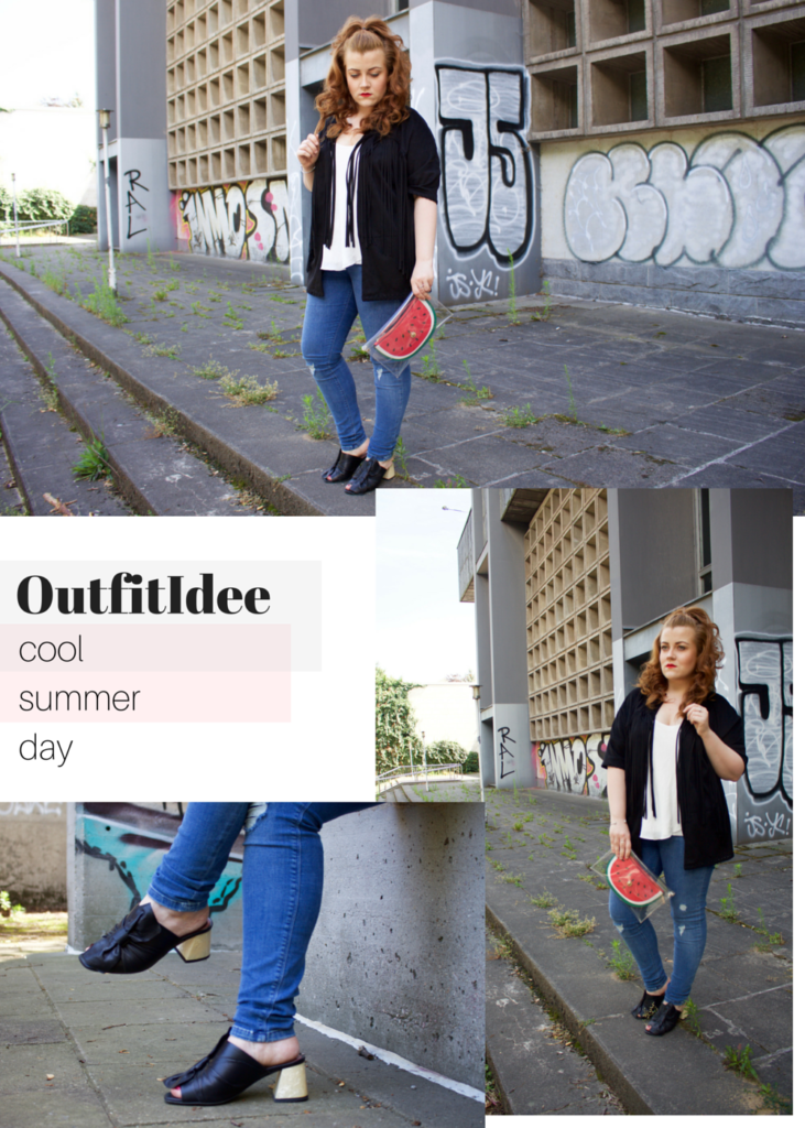 Collage mit Inspirationen: Outfitidee für einen kühlen Sommertag