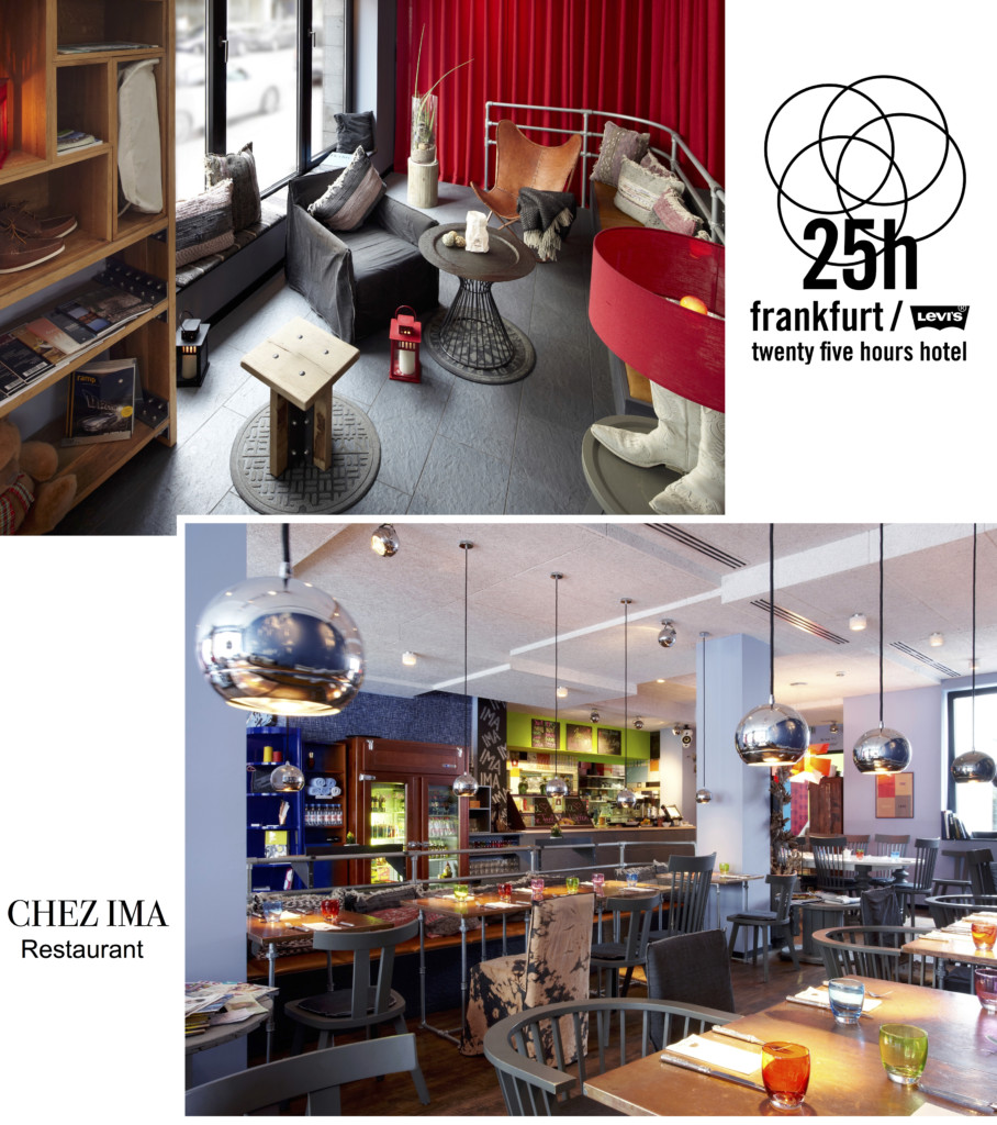 25hours Hotel Frankfurt by Levi’s - Innenansicht und Logo