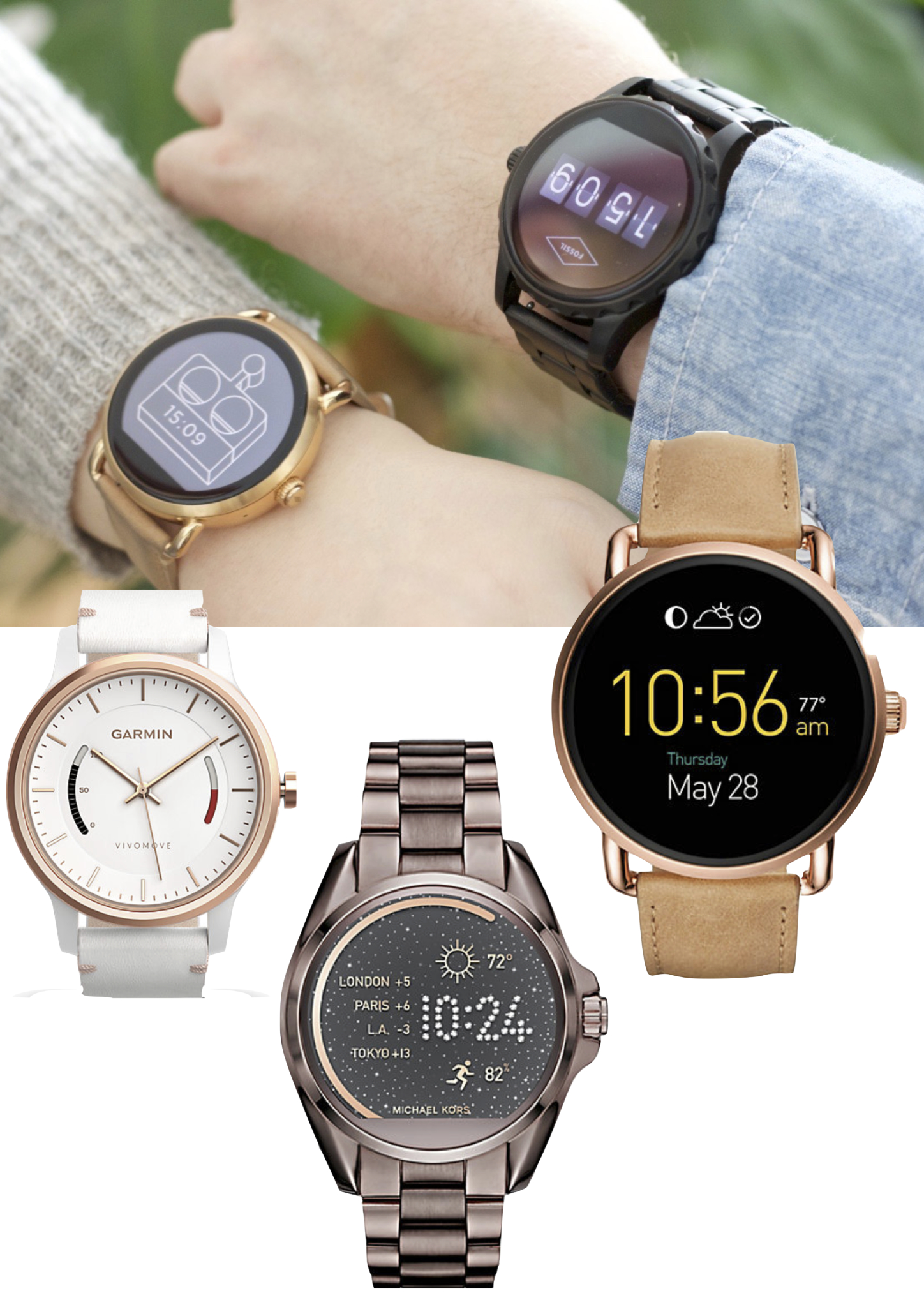 Collage mit 3 schicken Smartwatch Modellen für Modefans - Fashion und Mode Blog Leipzig