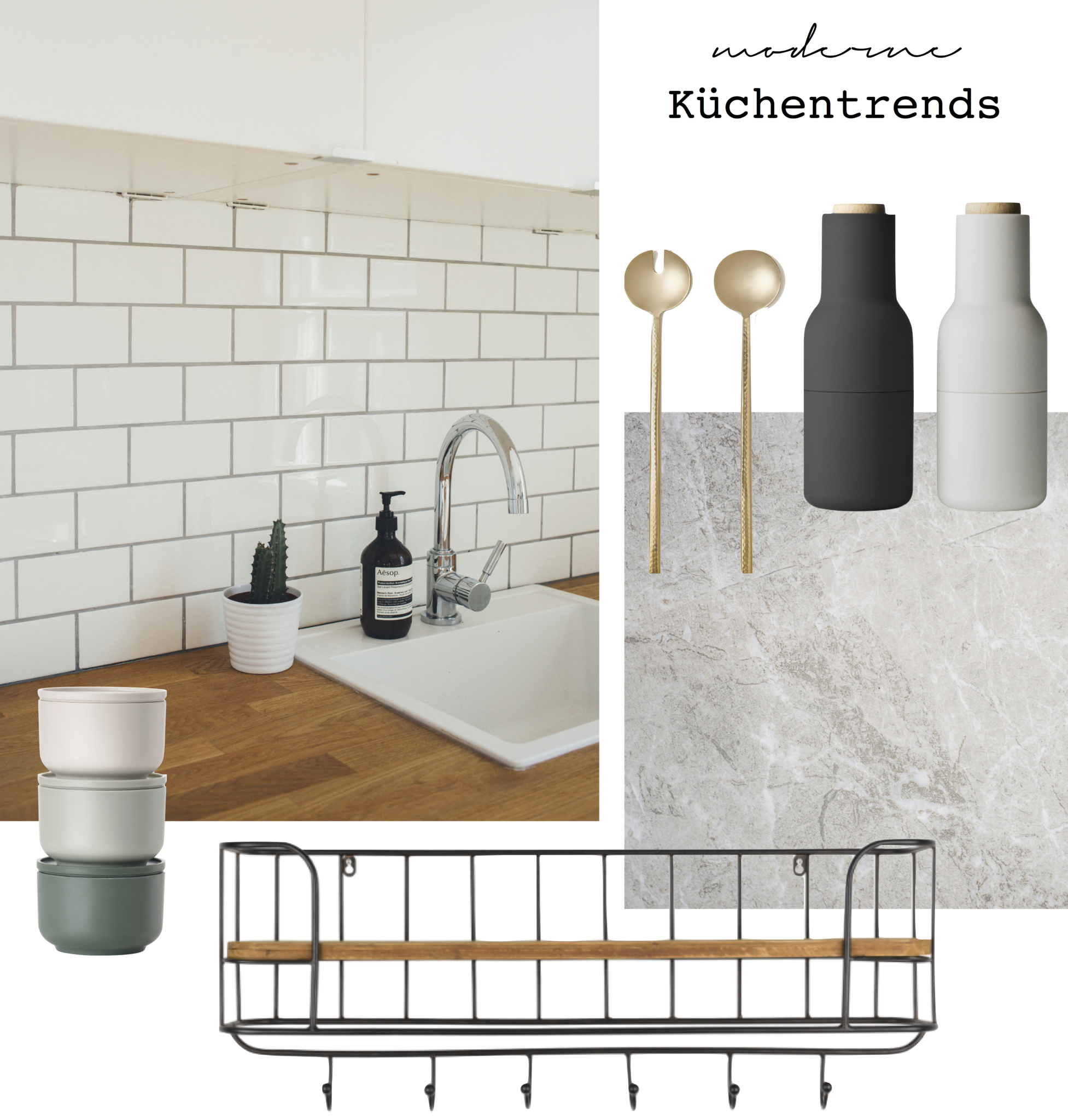 Trendcollage Einrichtungstrends für die Küche - so wird die Küche stylisch, schick und praktisch