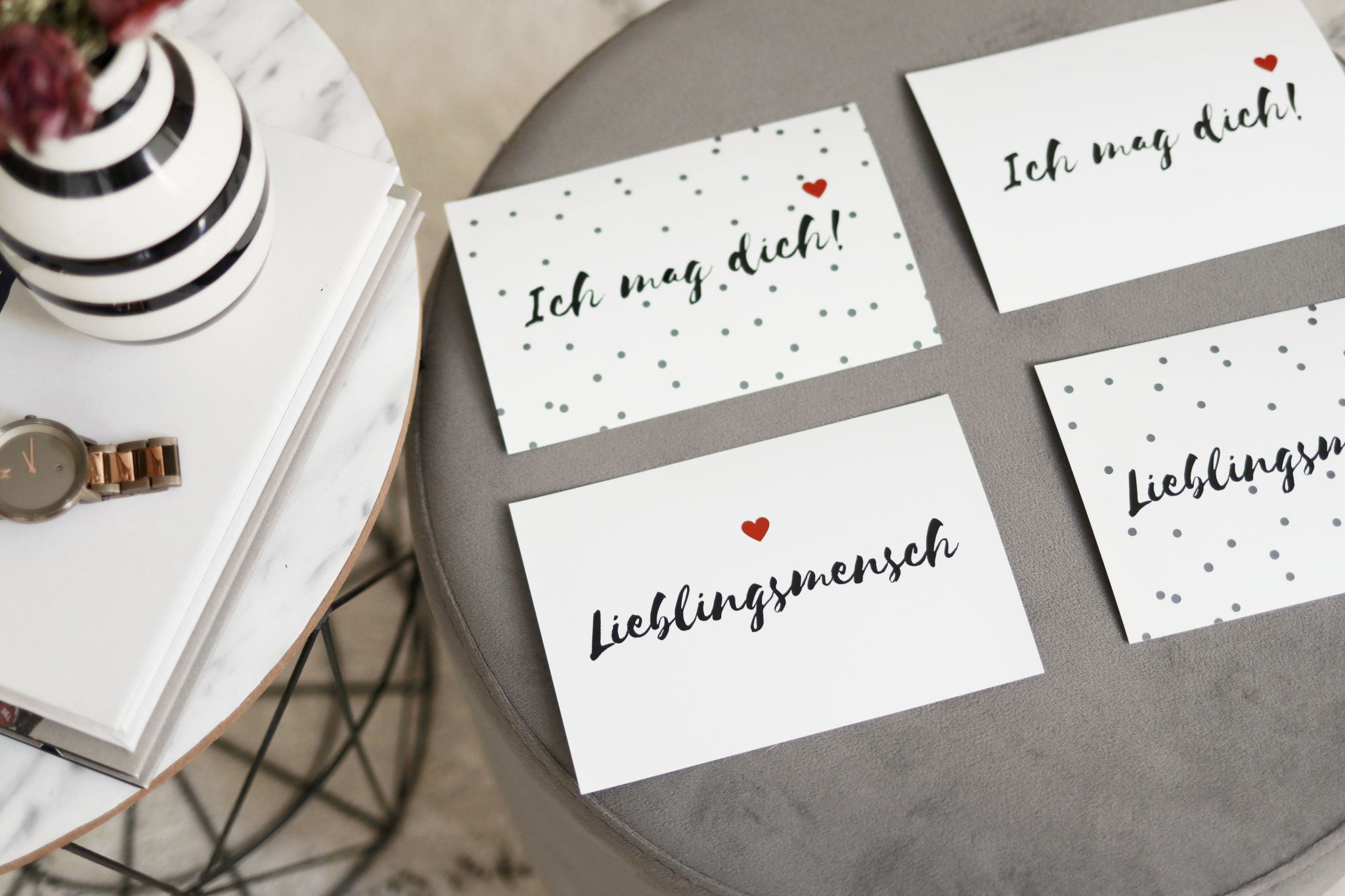 Hübsche Valentinskarten zum Gratis-Download "Lieblingsmensch"