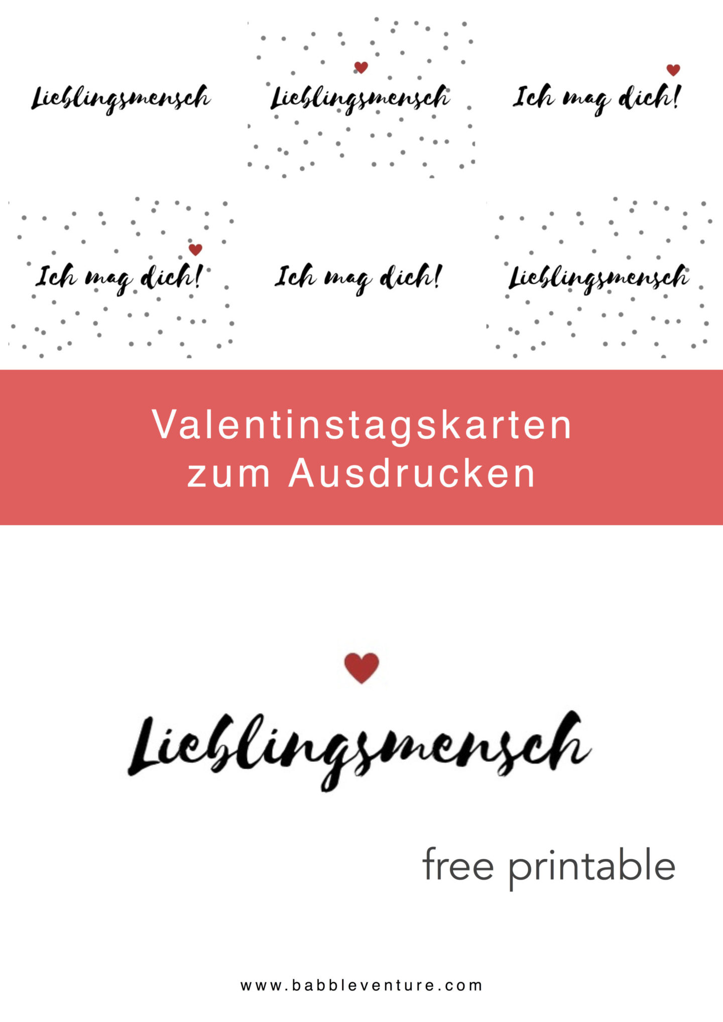 Hübsche Liebesgruß-Karte zum Gratis-Download "Lieblingsmensch" und "Ich mag dich!" - minimaoistisches Design