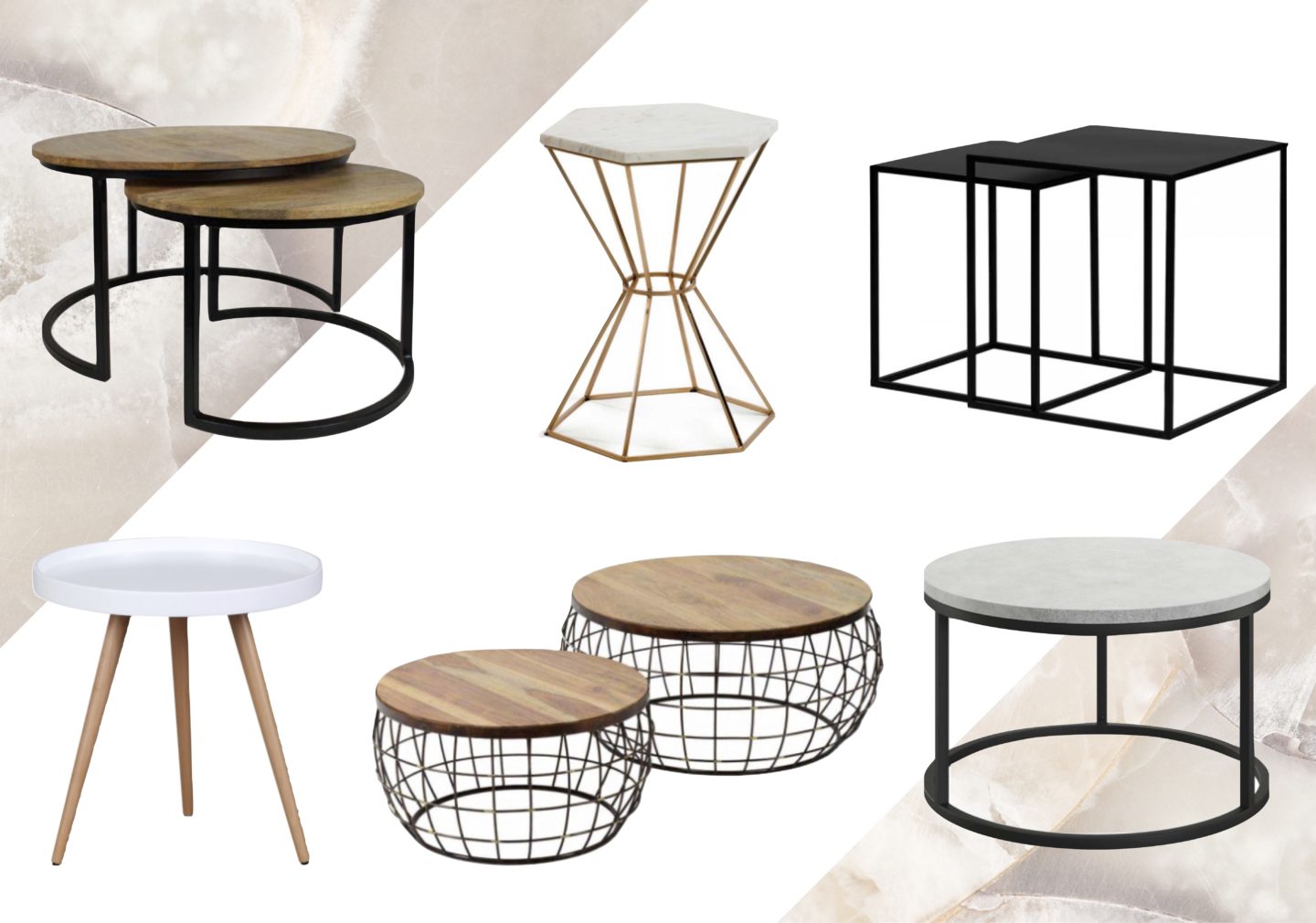 Shopping Collage Beistelltische und Coffee Tables