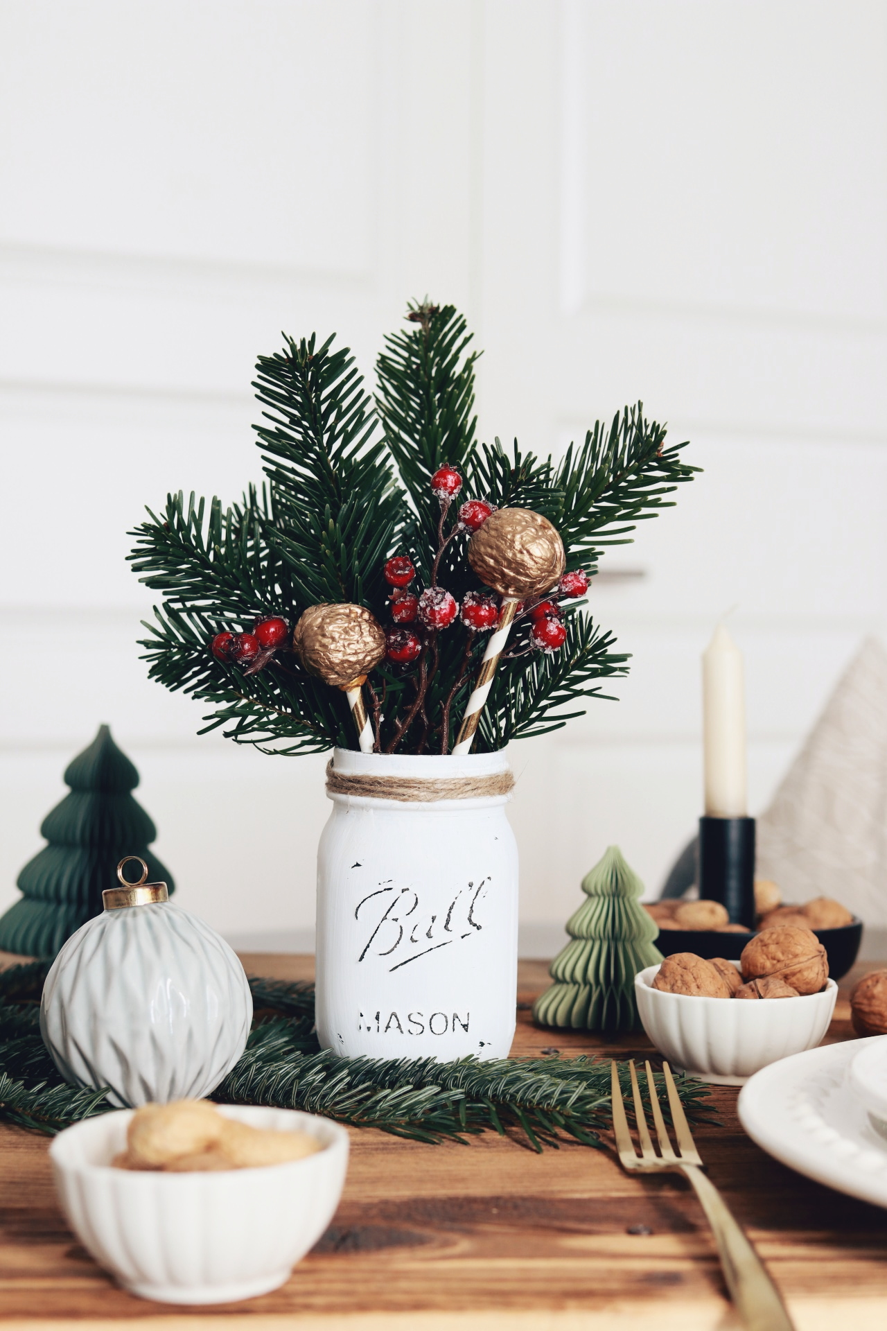 DIY Centerpiece für die Tischdeko Weihnachten: festliche Tischdekoration für Weihnachten