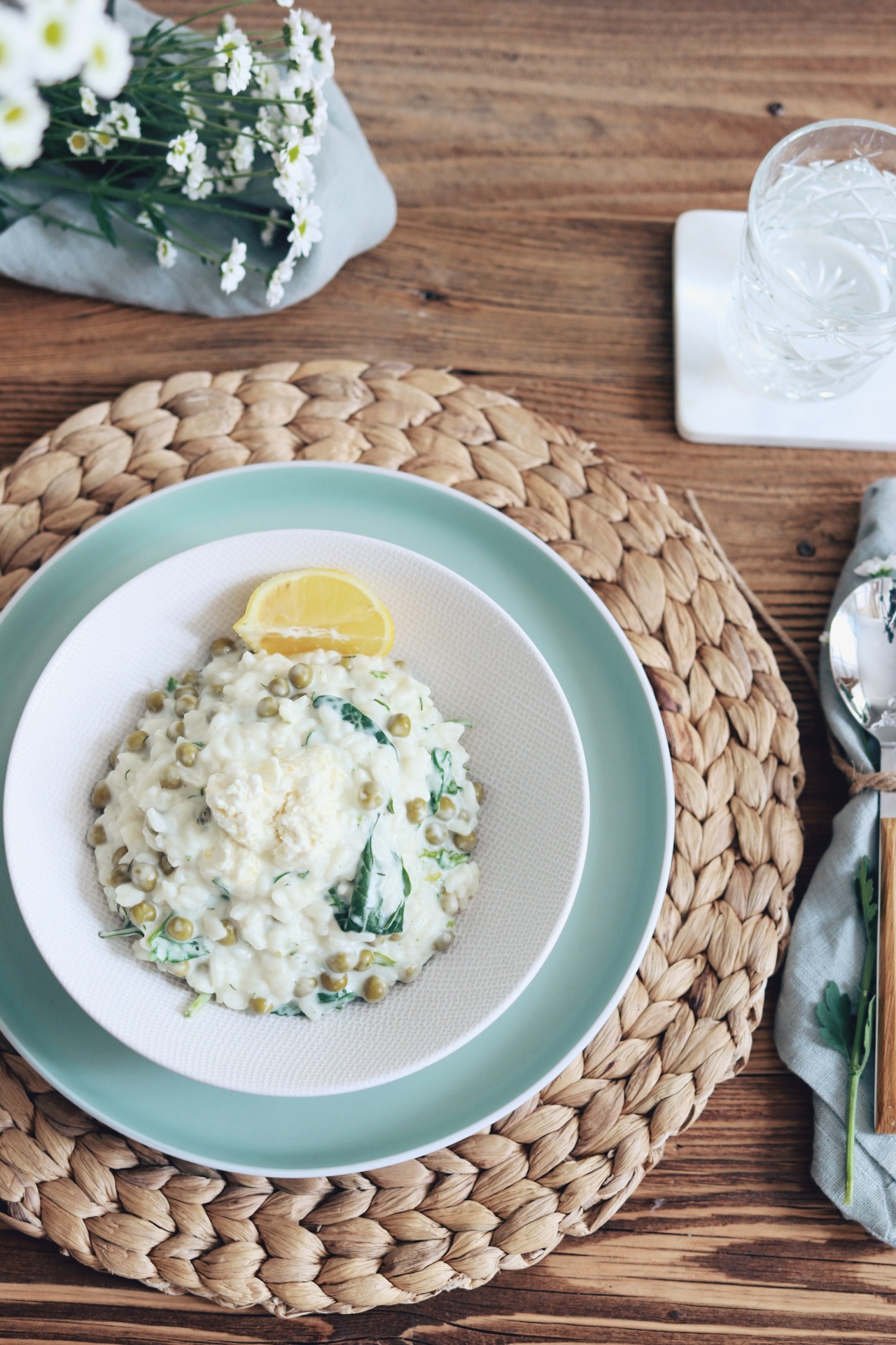 Rezeptidee für Cremiges Risotto mit Mascarpone & Erbsen